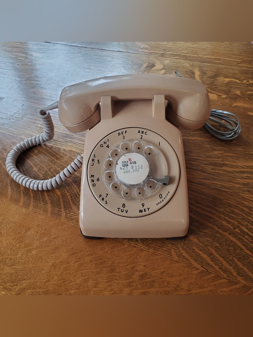 Beige Classic Rotary Dial Telephone - Vintage Circa 1980s